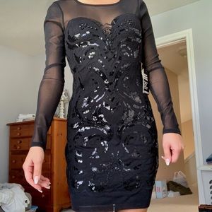 Express Long Sleeve Sequin Dress NWT